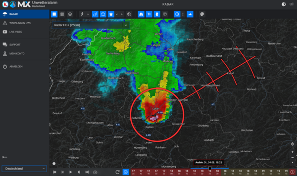 Unwetter-Dashboard Meteologix